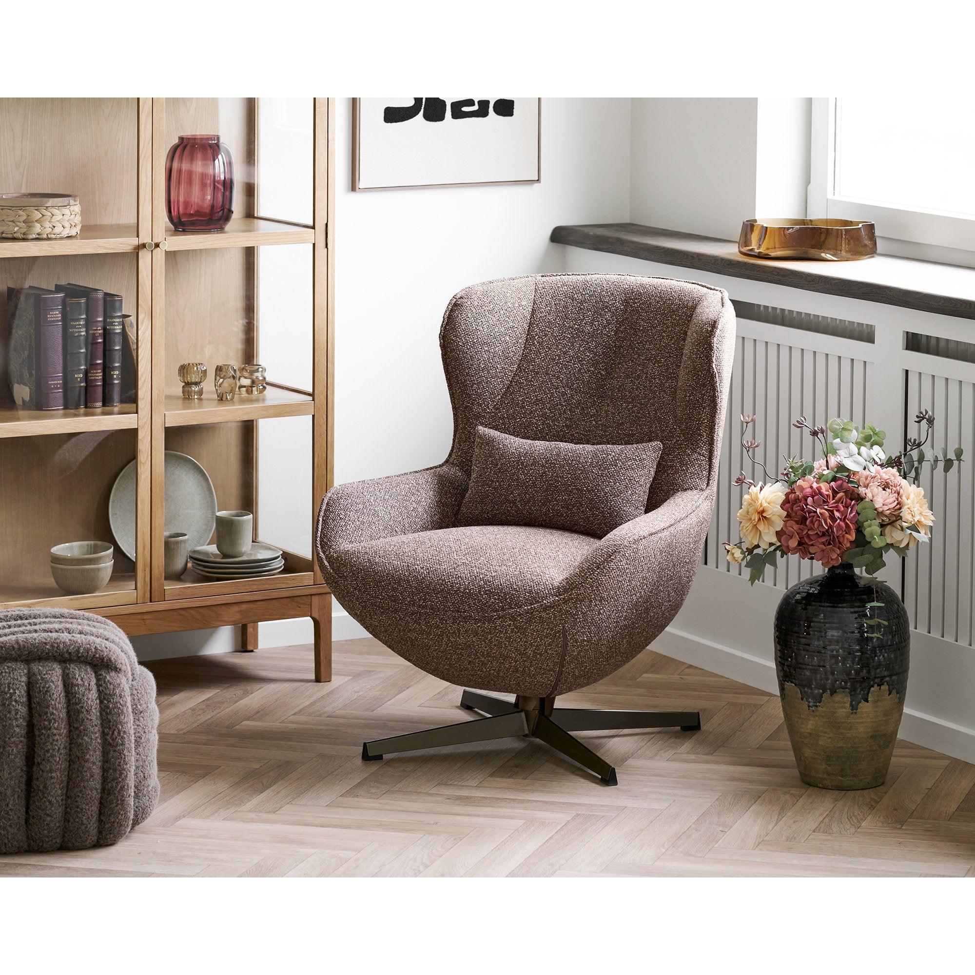 Napier Pouf - Pouf, brown 48x48x43 cm, HN1294
