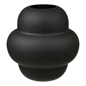 Vase - Vase, mouth blown glass, black ø21x20 cm