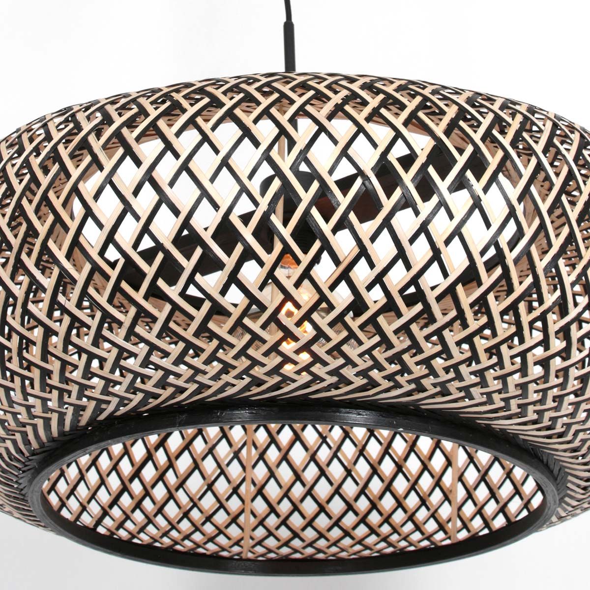 Kairo beech/black bamboo pendant lamp