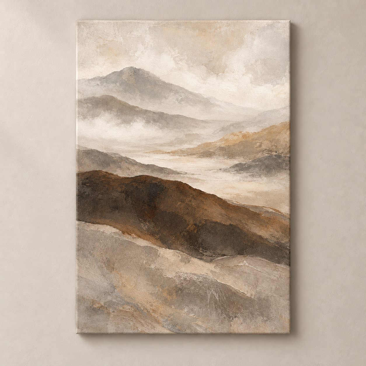 Stillness Beyond the Hills - frameless canvas front view