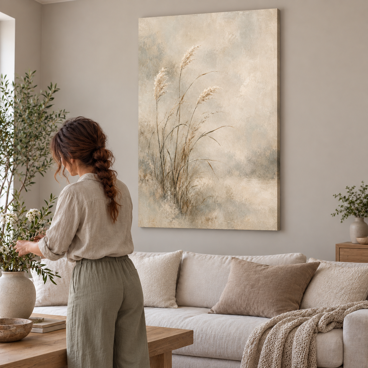 Reeds in the Pale Light - canvas ugc mockup