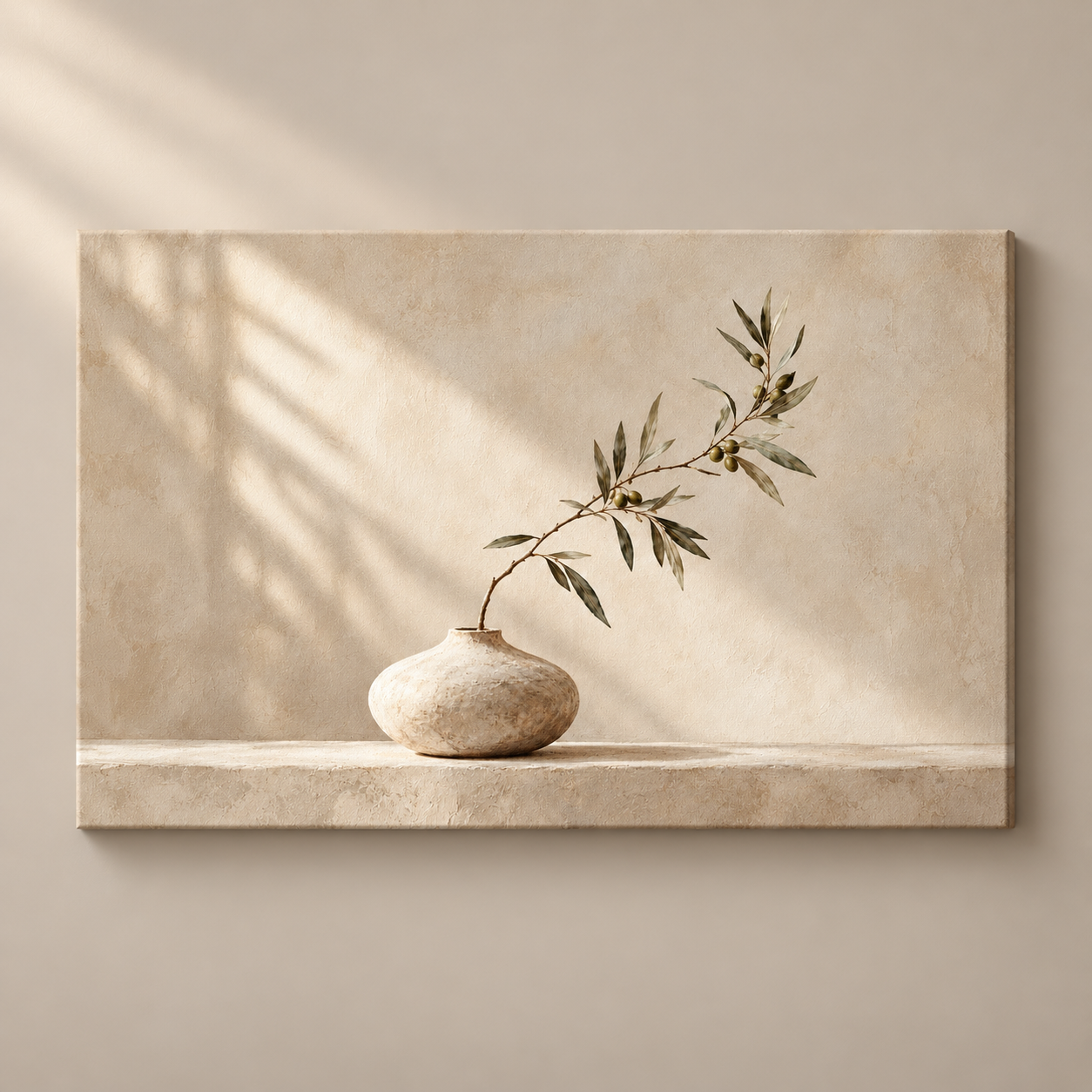 Olive Light on Linen horizontal canvas standalone