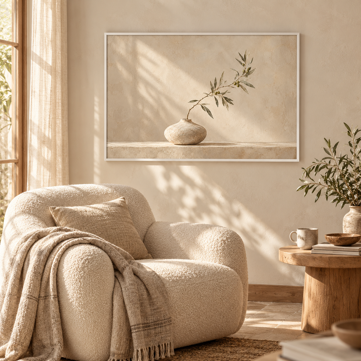 Olive Light on Linen - Poster