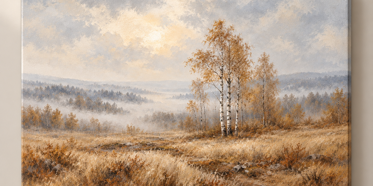 Birches After the Rain horizontal canvas standalone