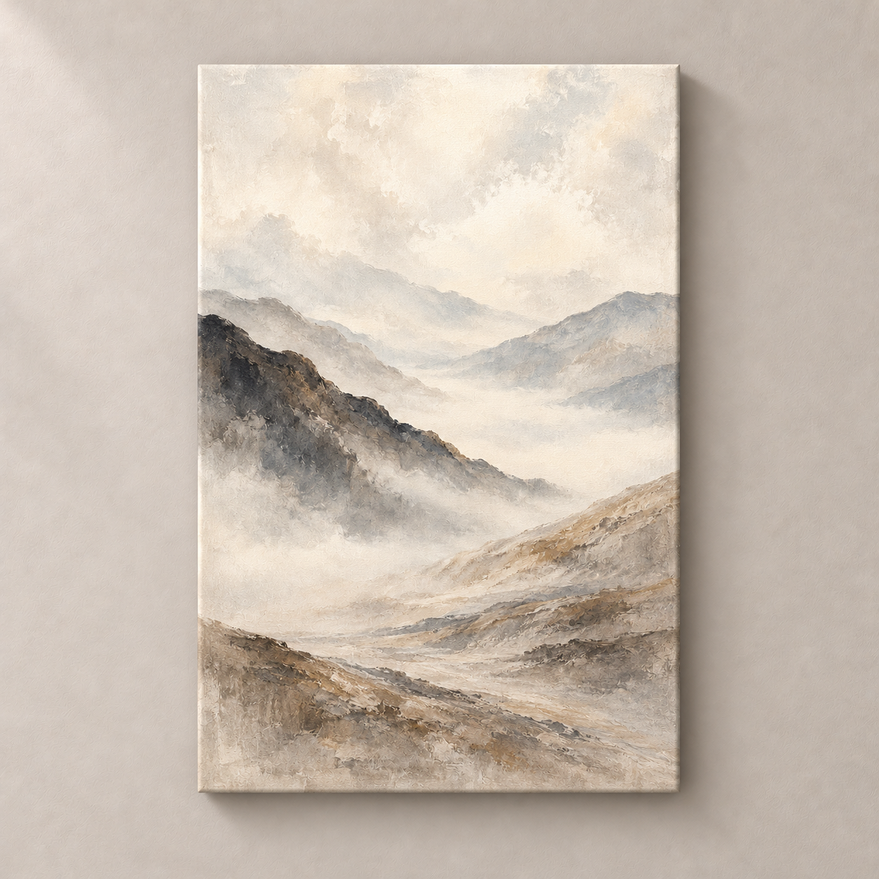Mist Across the Valley - frameless canvas front view