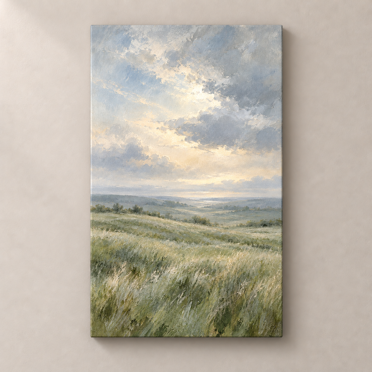 A Meadow in Silver Light - frameless canvas front view