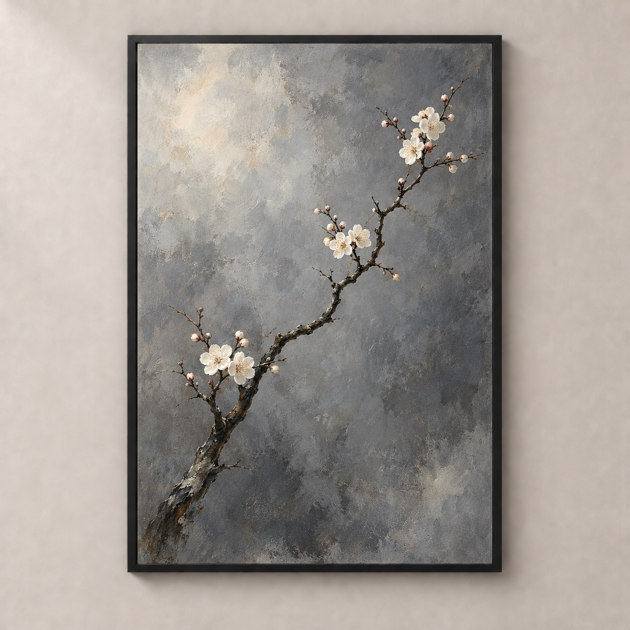 Plum Branch in Dusk - poster standalone mockup