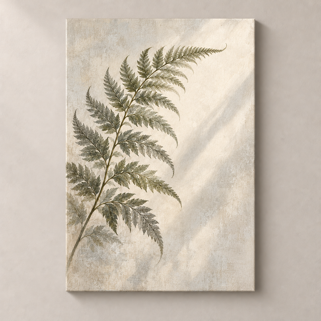 Fern Written in Light - frameless canvas front view