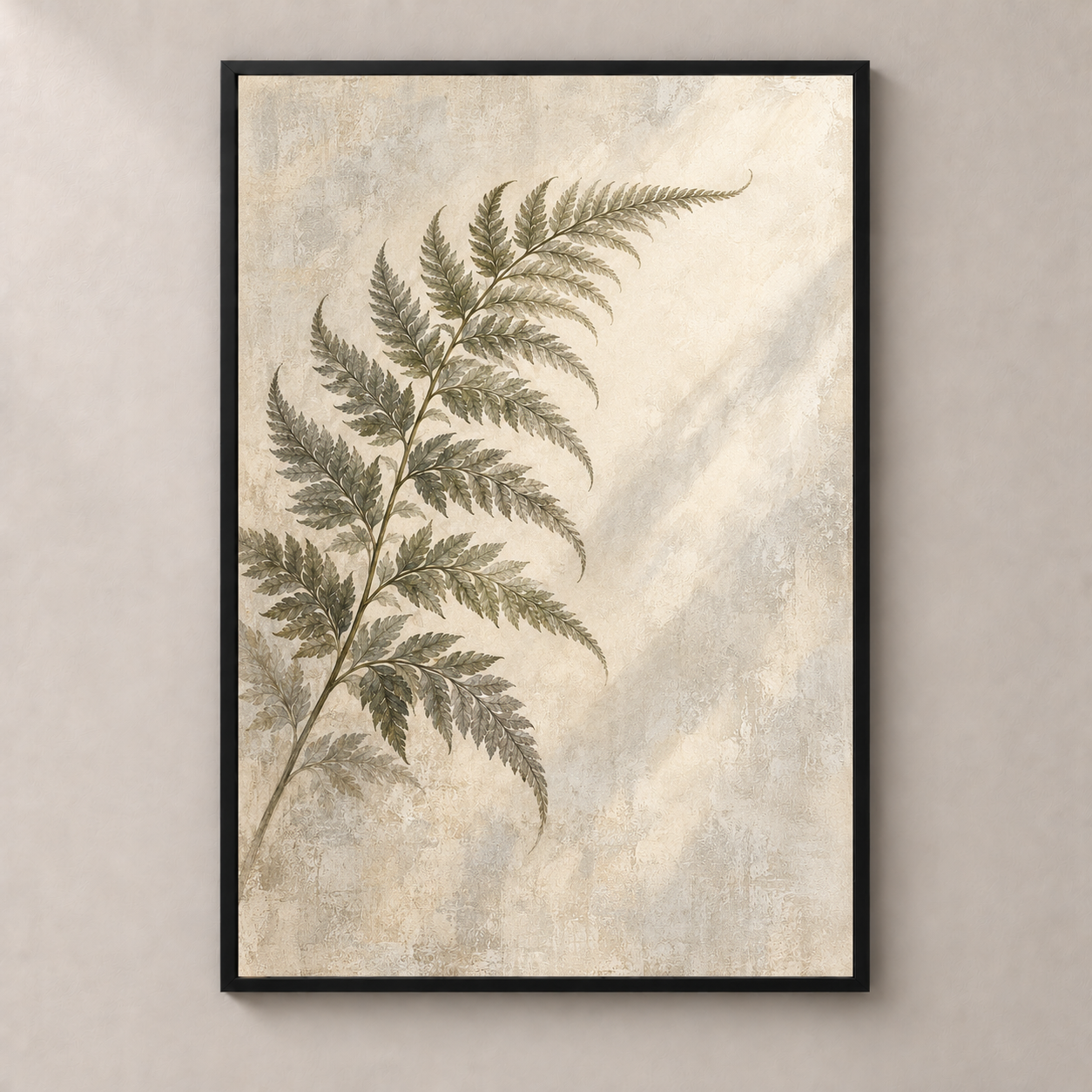 Fern Written in Light - thin framed poster front view