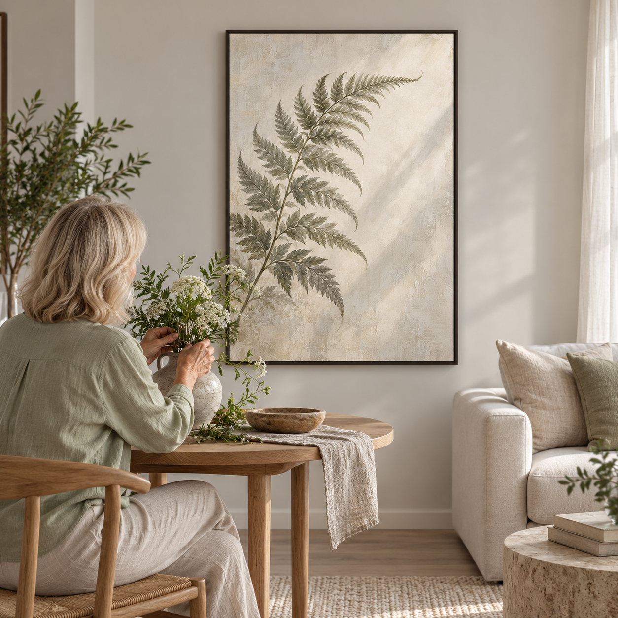 Fern Written in Light - botanical poster UGC