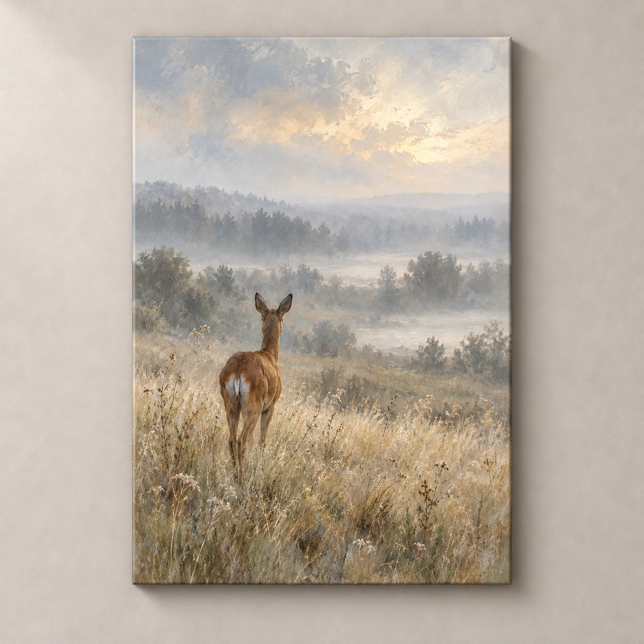 The Quiet Visitor - frameless canvas front view