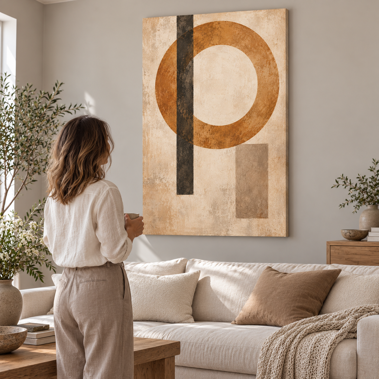 Orbit in Ochre - canvas ugc mockup