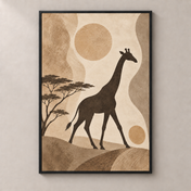 Giraffe Beneath Quiet Skies - poster standalone mockup