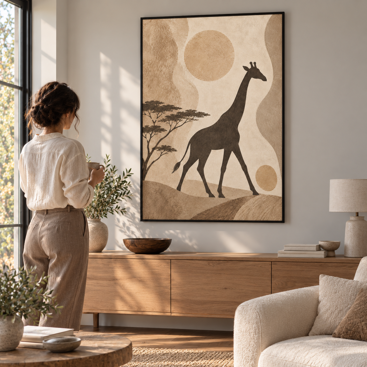 Giraffe Beneath Quiet Skies - poster ugc mockup