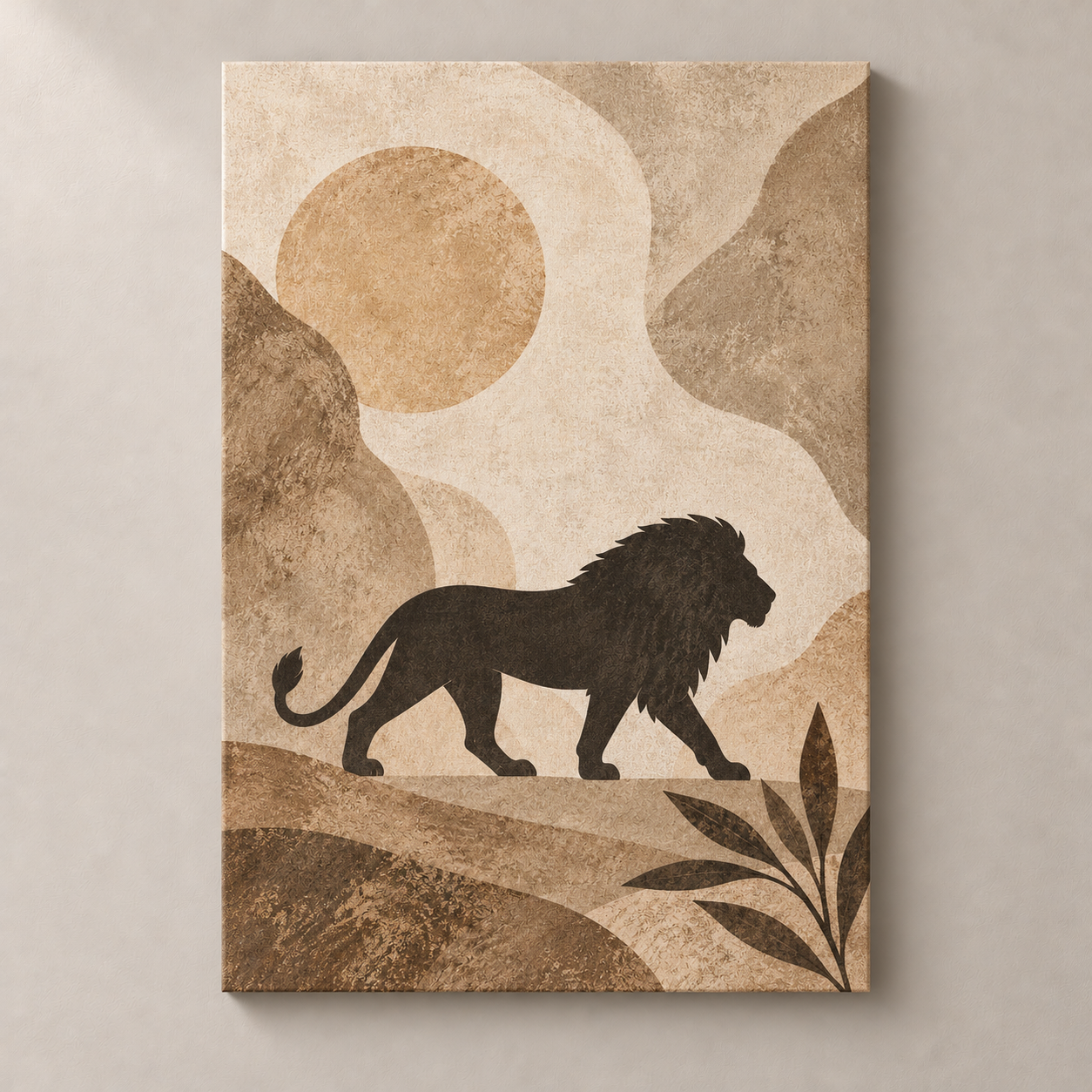 Lion in Soft Earth - canvas standalone mockup