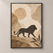 Lion in Soft Earth - poster standalone mockup