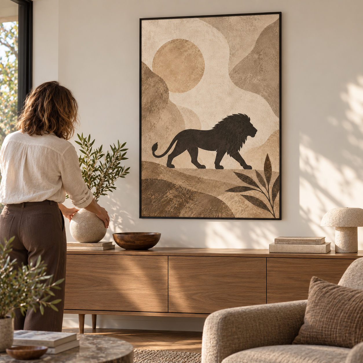 Lion in Soft Earth - poster ugc mockup