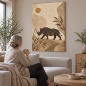 Rhino Across the Dust - canvas ugc mockup