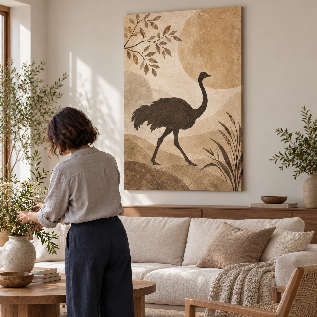 Ostrich in the Pale Light - canvas ugc mockup