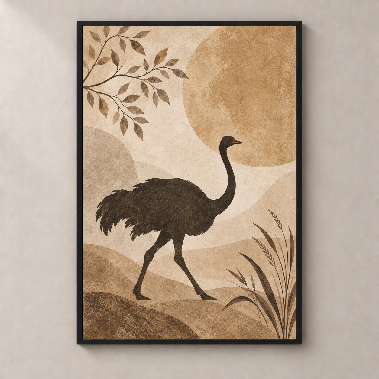 Ostrich in the Pale Light - poster standalone mockup
