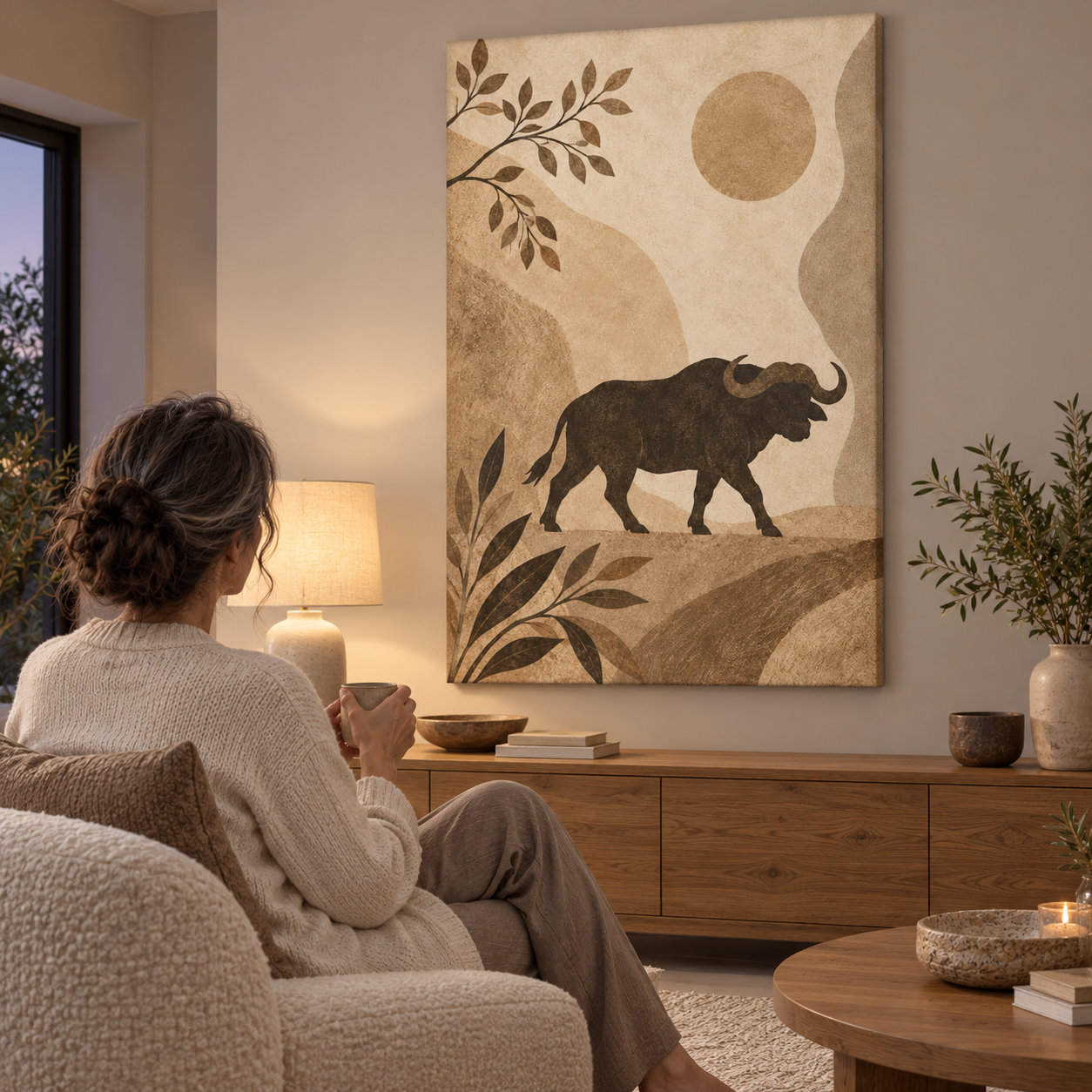 Buffalo Beneath the Still Sky - canvas ugc mockup