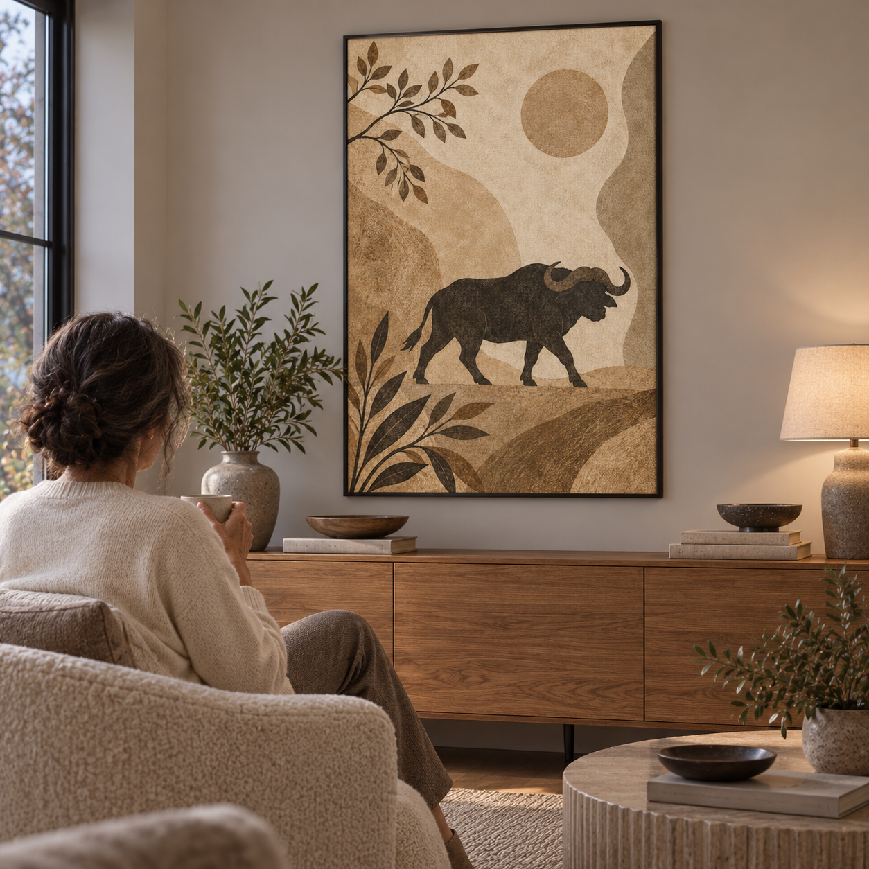 Buffalo Beneath the Still Sky - poster ugc mockup
