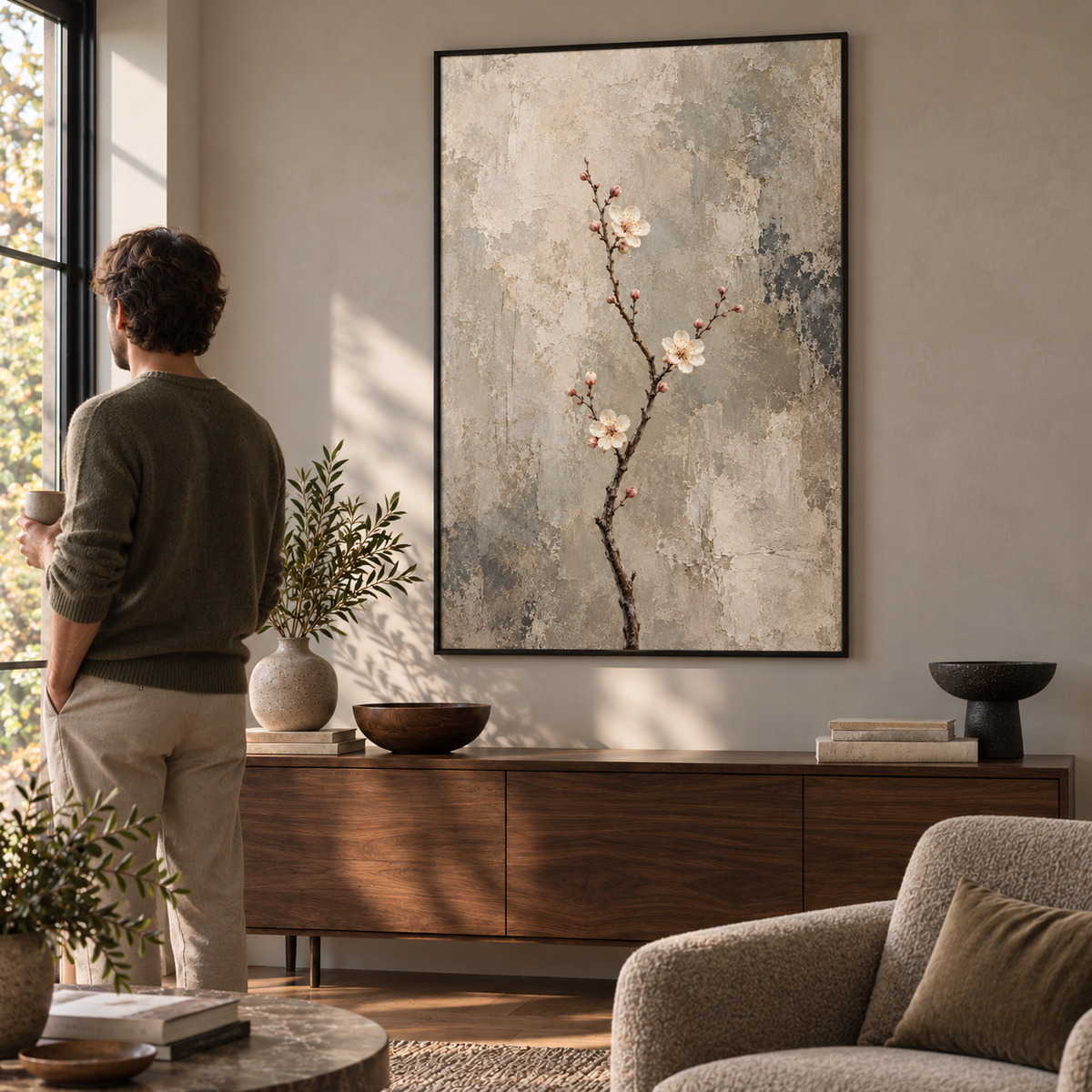 Plum Blossom on Stone No.2 - Poster