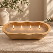 Tigela Oval de Madeira Esculpida à Mão Fannur - 33 x 18cm