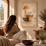 Geometric Earth Harmony - Hanging Art