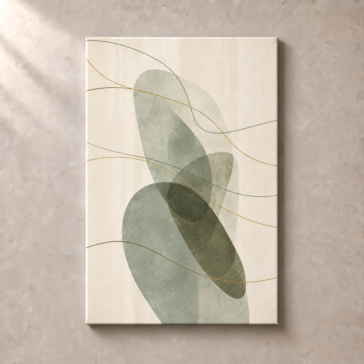 Sage Veils on Ivory No.3 - Canvas
