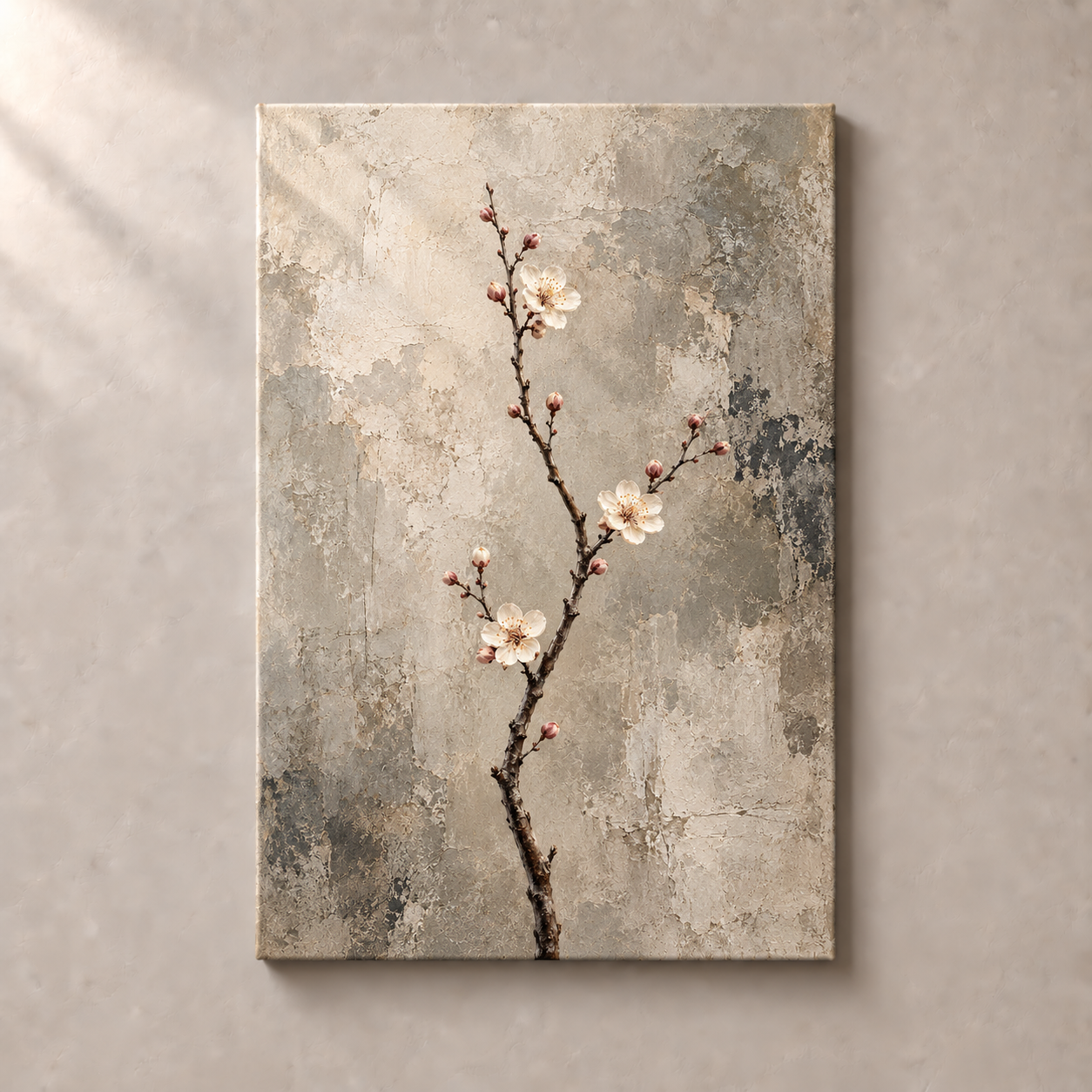 Plum Blossom on Stone No.2 - Canvas