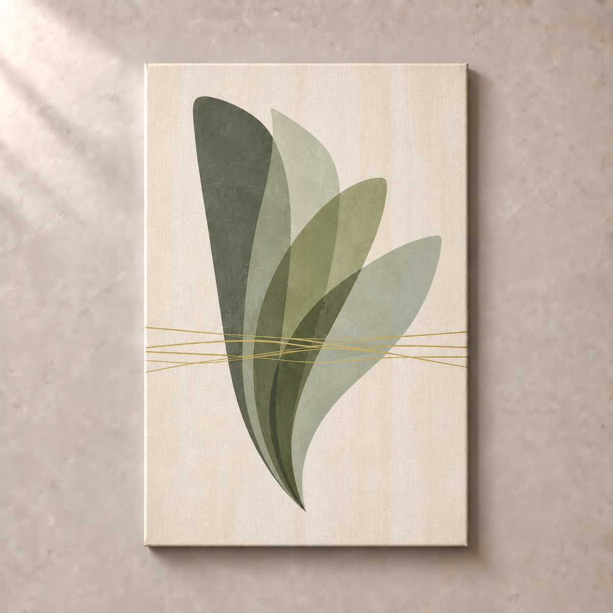 Sage Veils on Ivory No.2 - Canvas