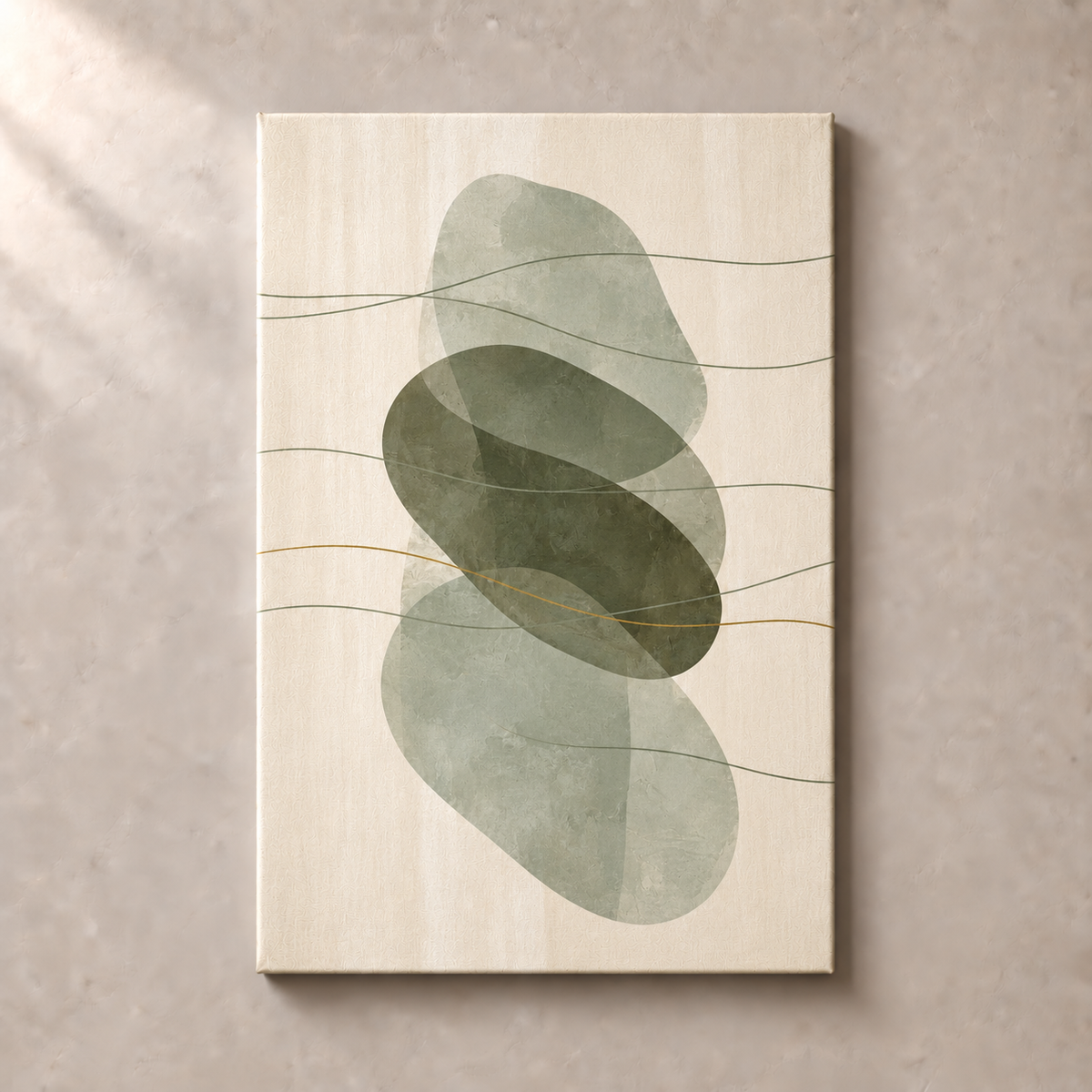 Sage Veils on Ivory - Canvas