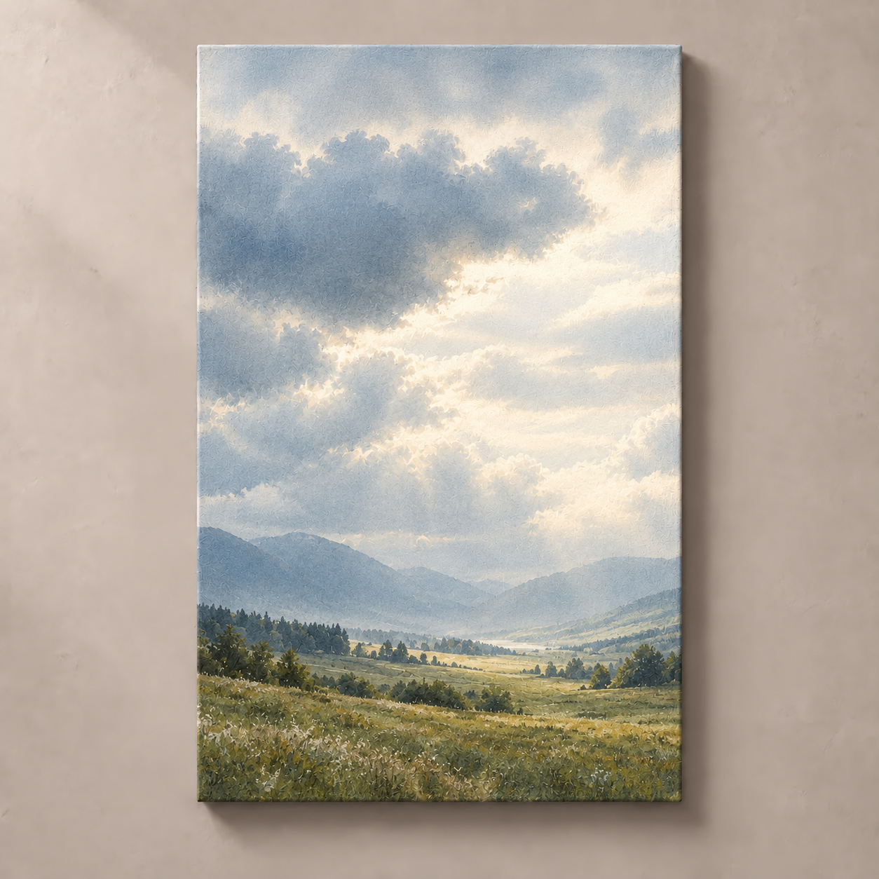 A Quiet Sky verticaal canvas standalone mockup