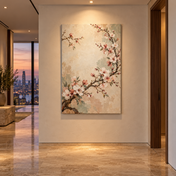 Generated interior mockup — Blossom Reverie in a penthouse hallway
