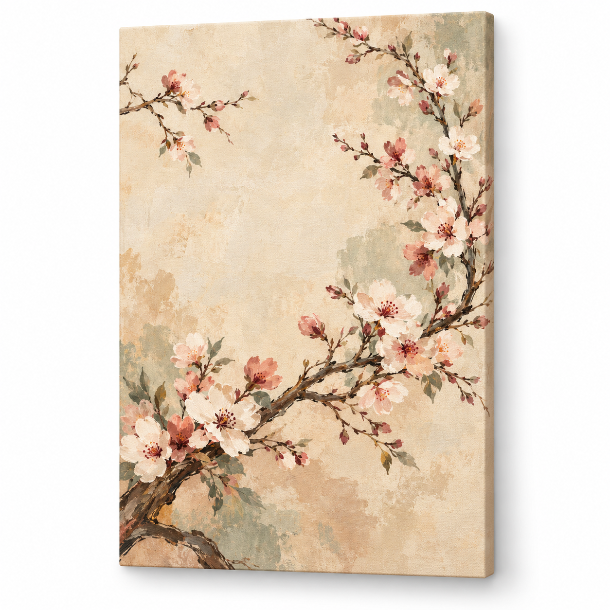 Blossom Reverie — 80 × 120 cm frameless canvas on white background