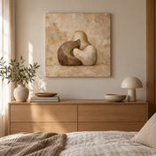 Clay Tides 60 x 60 cm canvas in a European interior