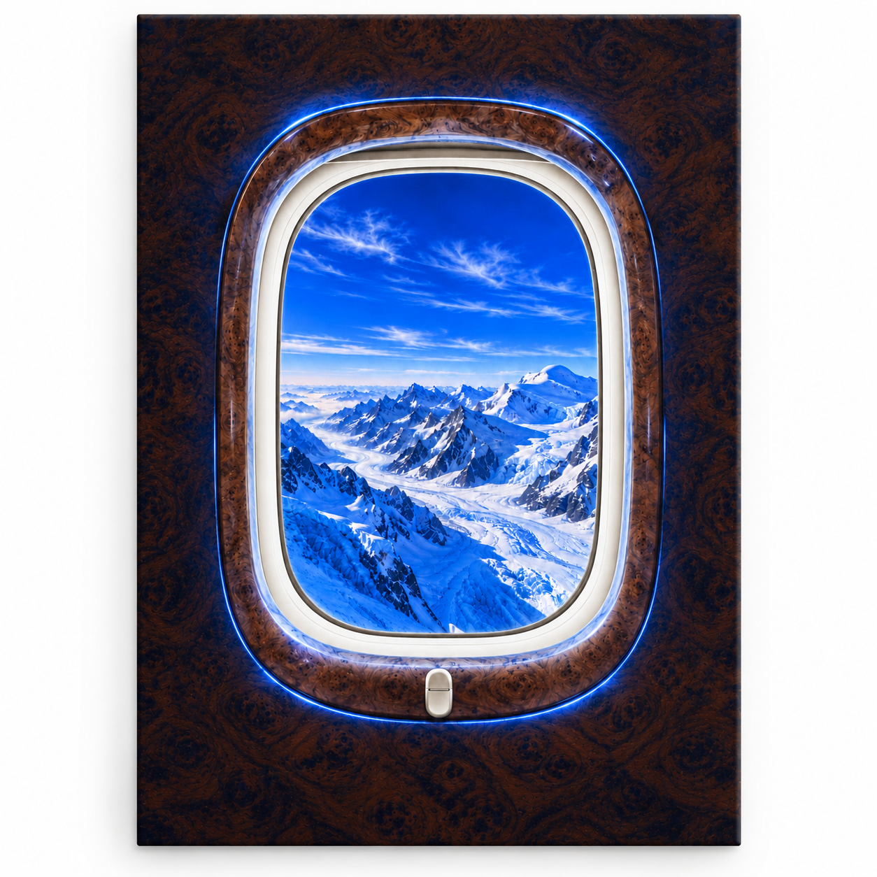 Cobalt Ascent — Frameless canvas, front view on white
