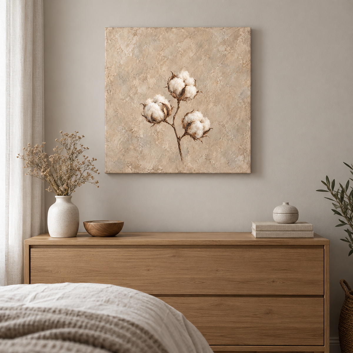 Cotton in Warm Clay - Canvas