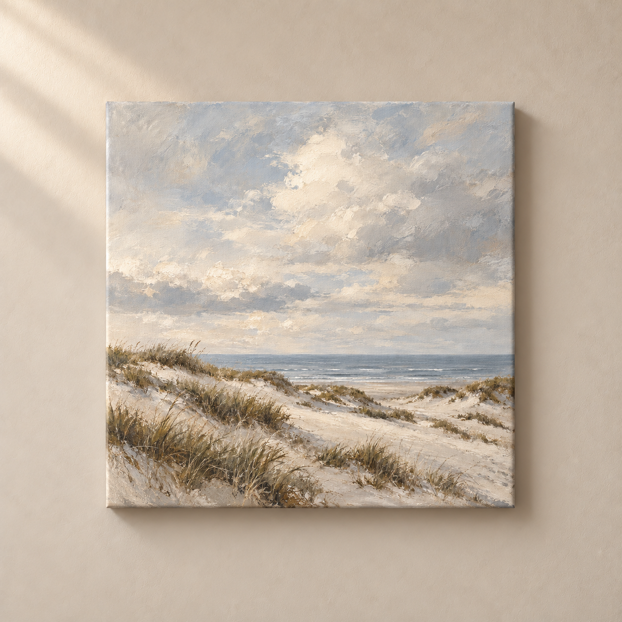 Dunes in Quiet Light frameless square canvas
