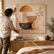 Earth in Balance square canvas in a home