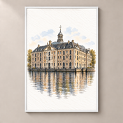 National Maritime Museum Amsterdam – poster standalone mockup on beige wall