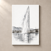 Geneva jet-deau canvas standalone mockup on beige wall