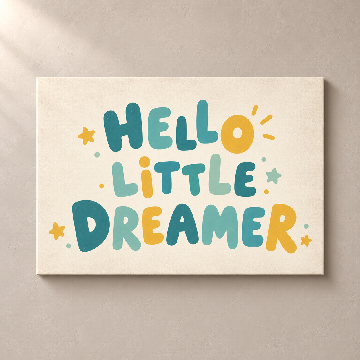 Hello Little Dreamer horizontal canvas standalone mockup