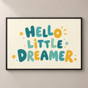Hello Little Dreamer horizontal poster standalone mockup