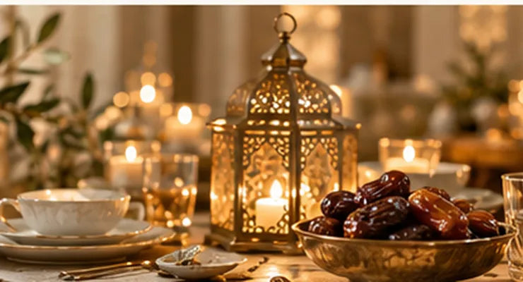 Iftar table and dates gift scene