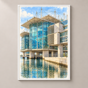 Lisbon Oceanarium by Still Water – poster standalone mockup on beige wall
