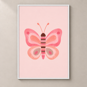 Little Butterfly in Blush and Taupe poster standalone mockup