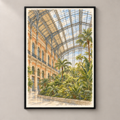 Atocha Tropical Garden in Watercolour – poster standalone mockup on beige wall