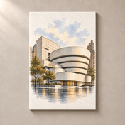 Guggenheim Museum New York canvas standalone mockup